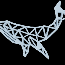 baleine art décoration animal géométrique mur animaux 3d print model - Mito3D