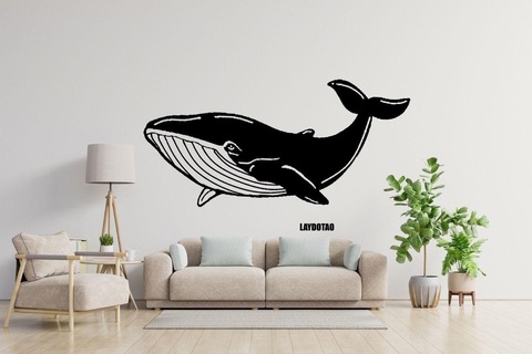 baleia animal deco Pare 2d casa parede mar pingente enfeite oceano 3d print model - Mito3D