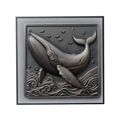 baleia animal alívio arte animais yeggi mito3d fracasso google pingentes medalhão relief wall art parede 3d print model - Mito3D