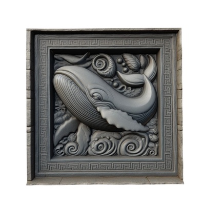 balina hayvan rahatlama sanat hayvanlar yeggi mito3d büst google kolye madalyon animal relief wall art duvar 3d print model - Mito3D