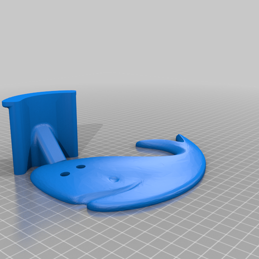 whale headphone holders - wall mounted organization 3D print model - Mito3D