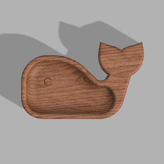 ballena plato cnc cisne servicio bandeja carpintería expediente madera 3d print model - Mito3D