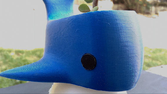 balena pentola animale decorazione giardinaggio pianta stl 3d print model - Mito3D