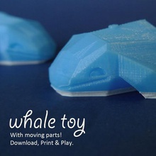 whale toy game animal low poly moving parts play articulated 3d print model - Mito3D