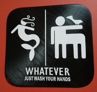 whatever wash hands bathroom bird gender equality lgbt mermaid minotaur sign transexual transgender signs logos 3d print model - Mito3D