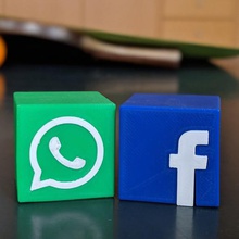 whats app facebook icono art el logotipo de whatsapp señales logotipos 3d print model - Mito3D