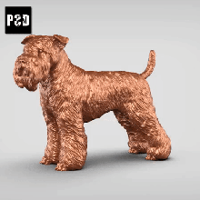 trigo terrier v1 Arte perro animal juguete mascota figuritas 3d print model - Mito3D