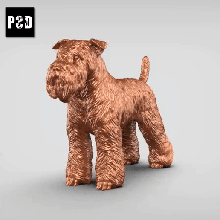 wheaten terrier v3 art dog animal toy pet figurines 3d print model - Mito3D
