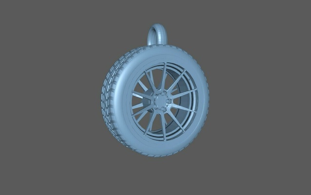wheel mirror ornament rim car jdm tire keychain accessories advan germany 3d print model - Mito3D