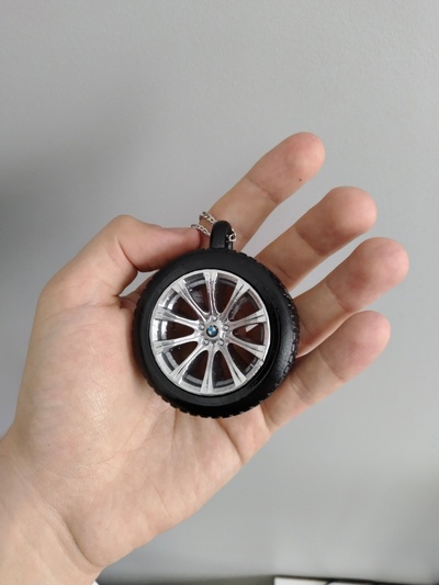 wheel mirror ornament rim car jdm tire keychain accessories e60 germany 3d print model - Mito3D