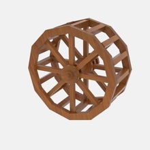wheel water tool electrice electric electricity energy plant power powerplant hydro wood spin 3d print model - Mito3D
