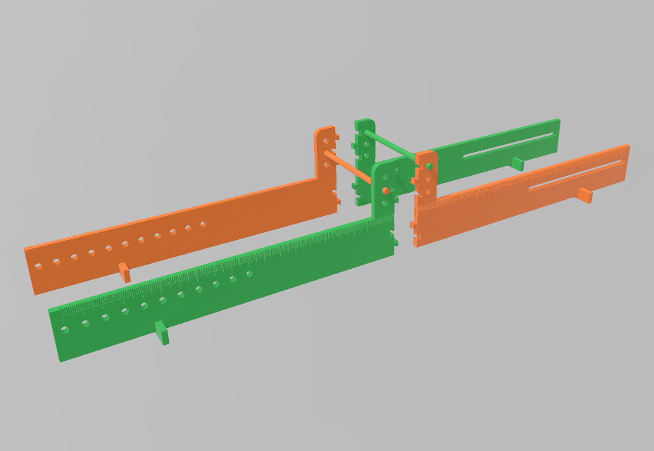 wheelbase ruler rc crawler tools lcg chassis frame scx10 scale competition vanquish moa model making rule 3D print model - Mito3D