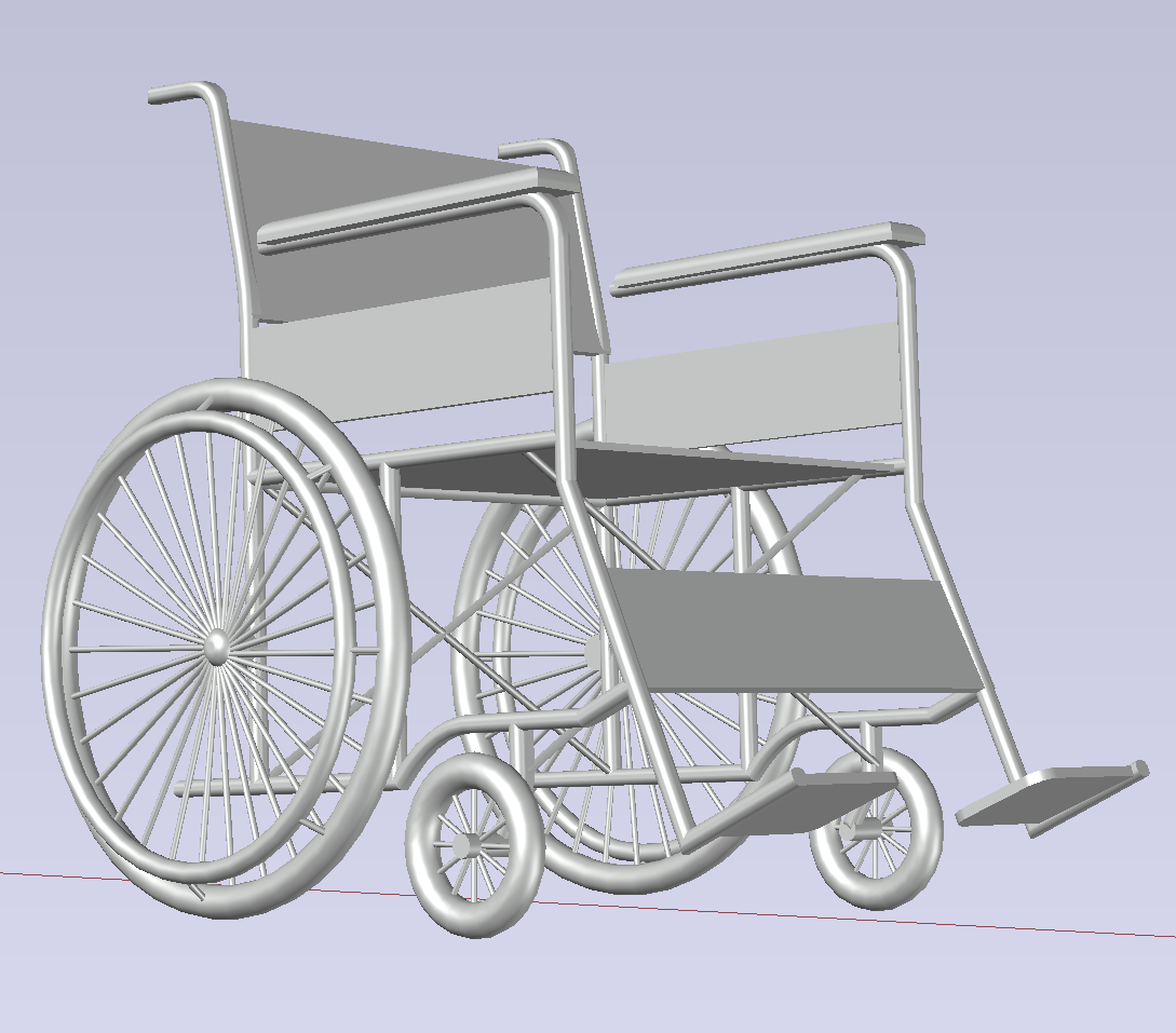cadeira rodas 3D print model - Mito3D