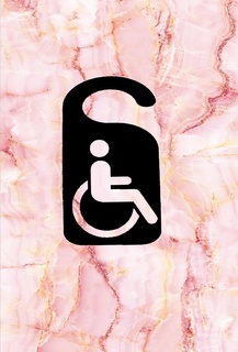 wheelchair bathroom door sign hanging board indicator people disabilities Home chair from wheels poster pointed out 3d print model - Mito3D