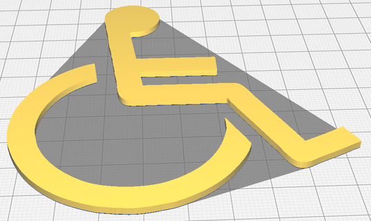 silla ruedas símbolo minusválido accesible emblema Arte logo 2d_art 3d print model - Mito3D