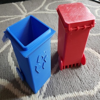 wheelie recycle bin recycling symbol waste bins office 3d print model - Mito3D