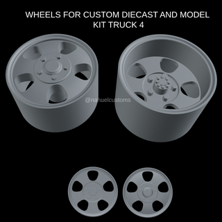 wheels custom diecast model kit truck 4 rim dually duallys force hot greenlight matchbox minitruck 3d print model - Mito3D