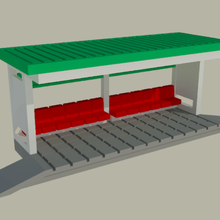 Verbleib n-Skala Architektur elektrische Bahnen skalieren n Gehäuse Haus Gebäude bus-stop 3d print model - Mito3D