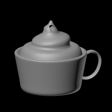 Schlagsahne Tasse Anhänger Schmuck Gefolgsmann Essen Kaffee 3d print model - Mito3D