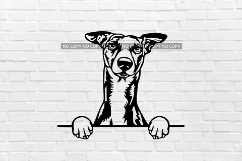 whippet dog wall decoration Art lovely breed puppy mascot small toy miniature home art decor cave animal 2d sign 3d print model - Mito3D