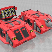 whirlwhind vindicator parts rogue trader rhino game 40k vehicles 3d print model - Mito3D