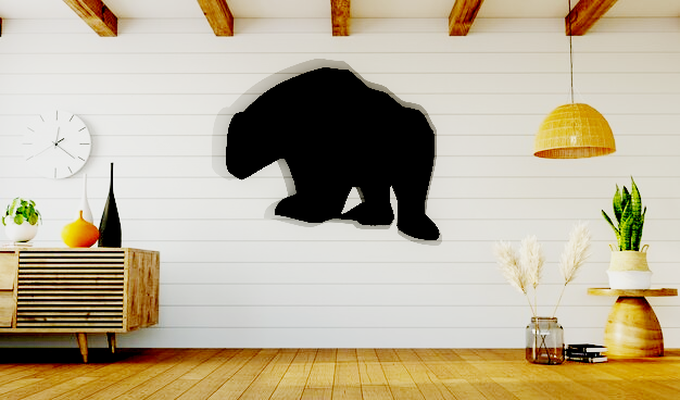 white bear wall art 3d print model - Mito3D