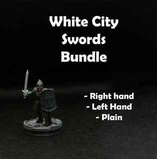 beyaz Kent Kılıçlar paket Kral yüzükler Rohan Mordor elfler gondor cüceler Rivendell Lorien Isengard harad doğulu orta Dünya ork sayı Arnor eğilmek 3d print model - Mito3D