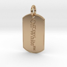 white dog tag keychain pendant off necklace charm 3d print model - Mito3D