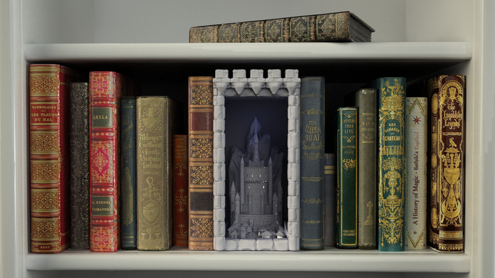 white fortress home book bookend city fantasy kickstarter of ring lord lotr campaign library rohan minas faramir booknooks 3d print model - Mito3D