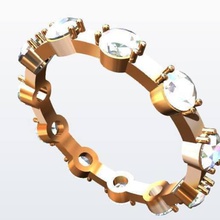 anel de ouro branco jóias a moda tamanho pave 3d print model - Mito3D
