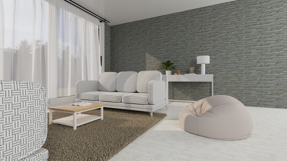 white living room interior design blender3d 3d 3d print model - Mito3D