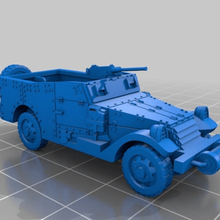 white m3 scout car 1 100 scale 1100 15mm flames of war fow wargame wargaming ww2 vehicles 3d print model - Mito3D