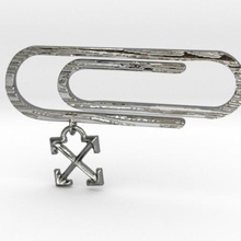 blanc trombone pendentif charme porte clés collier 3d print model - Mito3D