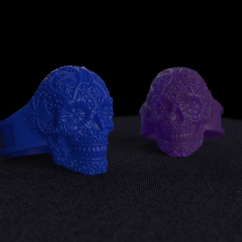 white rhino jewelry skull ring sla 3d printing taiced print detail 3D print model - Mito3D