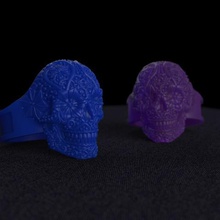 white rhino jewelry skull ring sla 3d printing taiced print detail 3d print model - Mito3D