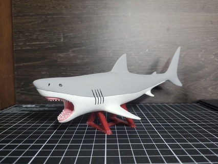 white shark stand - attack position Game ornament garnish garniture art animal great fish sea creature 3d print model - Mito3D