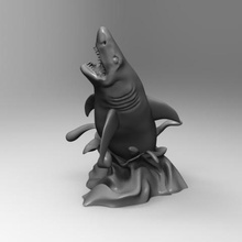 weißer Hai Kunst Fisch Meer Wasser Angriff Tier Spielzeug 3d print model - Mito3D