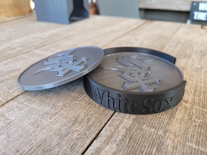 white sox coasters holder coaster baseball drink beer bar mancave table decoration jeep truck vehicle 3d print model - Mito3D