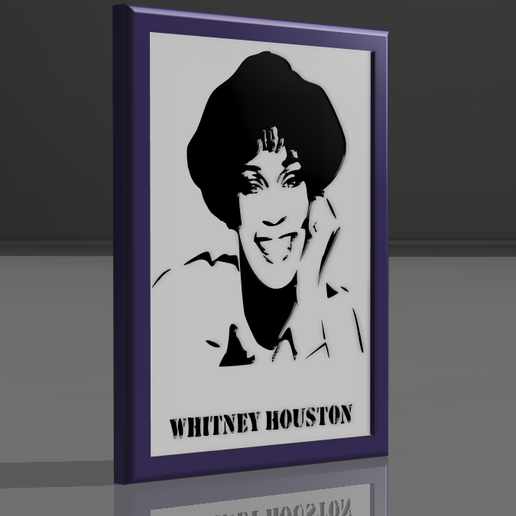 whitney Houston dekoratif çerçeve 3D print model - Mito3D