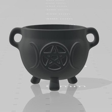 wicca mum kazanı çeşitli mumlar caldero beş köşeli yıldız 3d print model - Mito3D
