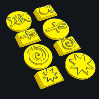 wiccan anneaux symbole ésotérisme wicca sacré géométrie 3d print model - Mito3D