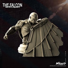 wicked marvel falcon - captain america bust stls ready printing art stl 3d avengers marvelcollectibles comics 3dprint 3dprinting 3dprinter marvelcomics samwilson anthonymackie wintersoldier captainamerica 3d print model - Mito3D