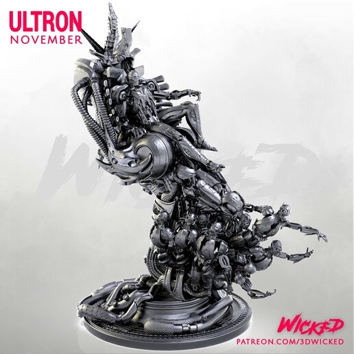 kötü hayret Ultron heykel stls hazır baskı stl 3d Patreon heykeller rakamlar Yenilmezler yaş of sivil savaş oyunsonu sonsuzluk ödül biçim 3D print model - Mito3D