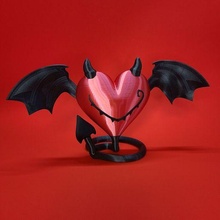 méchant ailé cœur art chauve souris aile diable mal cœurs Valentin valentines 3d print model - Mito3D