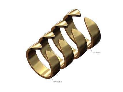 wide claw fashion band us sizes 6to9 3d print model chunky gold silver printable jewellery stacker stackable luxury statement jewelry geometric rounded open bypass simple 3d print model - Mito3D