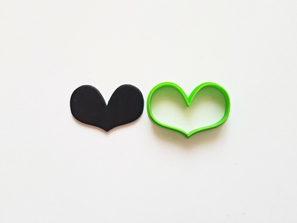 wide heart clay cutter set Jewelry stud mini small basic shape love organic pendant puffy 3d print model - Mito3D