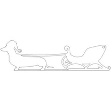 wiener dog sleigh ornament - laser cut game christmas dachshund holidays lasercut lasercutter cutter animals 3d print model - Mito3D