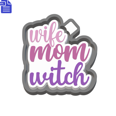 wife mom witch silicone mold housing stl file home mould blank making diy supplies tray dish craft freshie car witchy halloween mum 3d print model - Mito3D