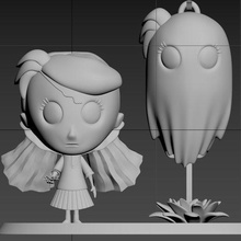wigfrid & abigail starve game wendy dst steam valve larmaries set character characters 3d print model - Mito3D