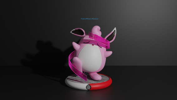 wigglytuff pokemon 3d Yazdır model igglybuff jigglypuff çığlık kuyruğu kuyruk peri normal pokedex pokeball kül Pikaçu Eevee canavar minyatür 3d print model - Mito3D
